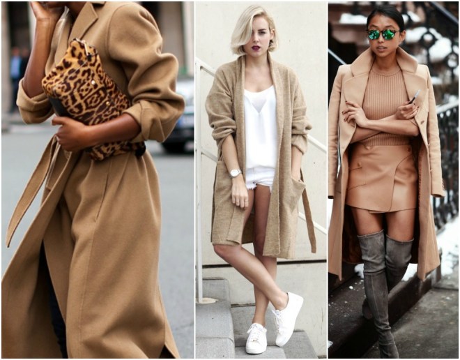 camel street style fashion trend fall 2014 outfits coat chunky knit cardigan sweater